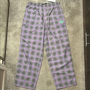 Grey and Purple Checkered Pants